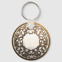 Botón de coser de vidrio blanco y dorado