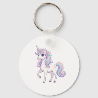 Llavero Botón de fiesta de unicornios