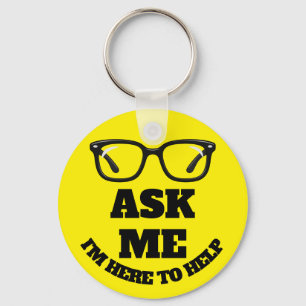Llavero Botón de la Conferencia Ask Me - Insignia de Redes