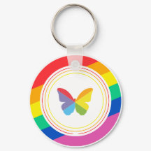 Botón de Orgullo LGBTQ+ Mariposa Arcoíris