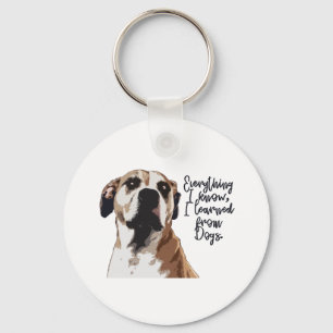 Llavero botón de perro marrón lindo