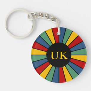 Llavero BOTÓN DE RAYOS I + su foto, texto, monograma