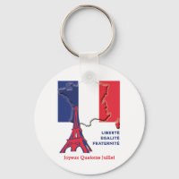 Botón del día de BASTILLE con bandera francesa pat