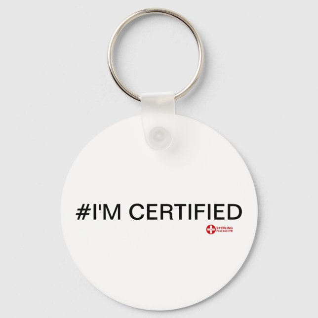 Llavero botón #Estoy CERTIFICADO (Anverso)