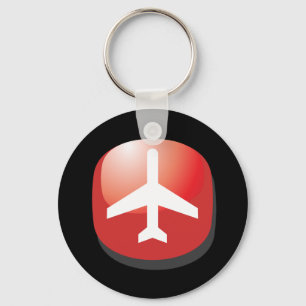Llavero Botón fácil rojo del avión