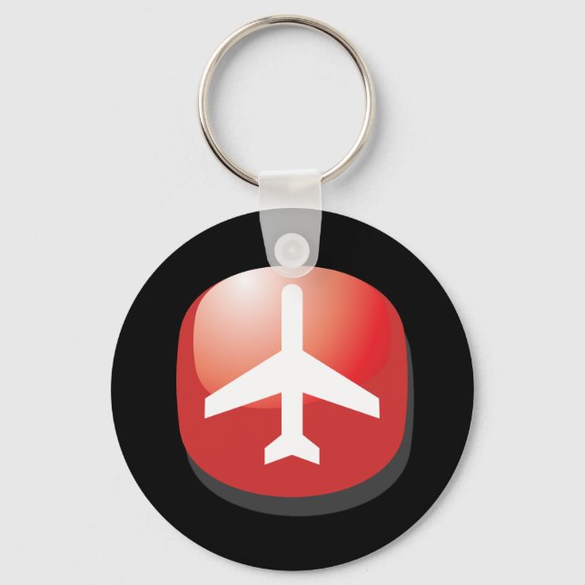 Llavero Botón fácil rojo del avión (Anverso)