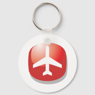 Llavero Botón fácil rojo del avión