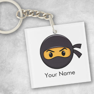 Llavero botón Ninja de Emoji de nombres personalizados
