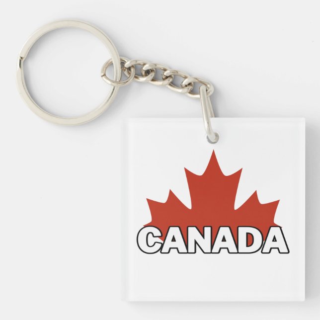 Llavero botón pegatina cuadrado de canadá day (Frente)