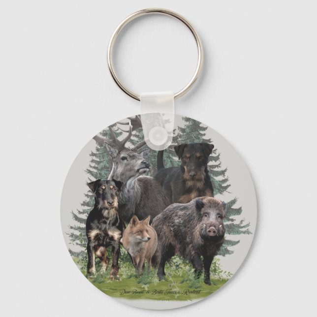 Llavero botón Pegatina de Jagdterrier (Anverso)