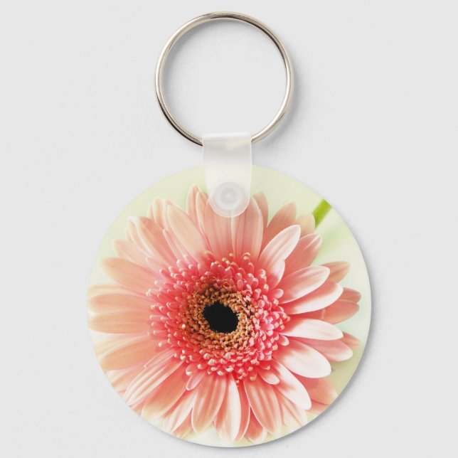 Llavero botón Pinback de Gerbera Daisy (Anverso)
