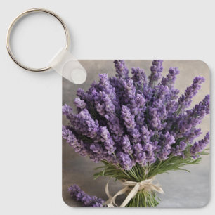 Llavero Bouquet de flores de lavanda morada