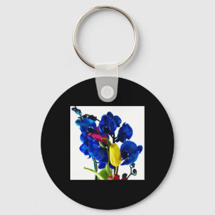 Llavero Bouquet De Flores - Orquídeas Azules
