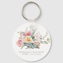 Llavero Bouquet de primavera con mariposa | Keychain fotog