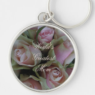 Llavero Bouquet floral de rosas rosas rosadas