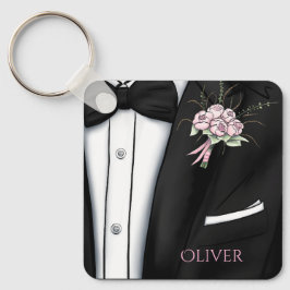 Llavero Boutonniere sofisticada para el novio
