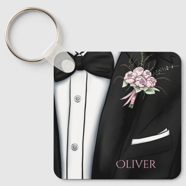 Llavero Boutonniere sofisticada para el novio (Anverso)