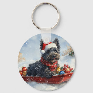 Llavero Bouviers Des Flandres Dog en Navidades seductores