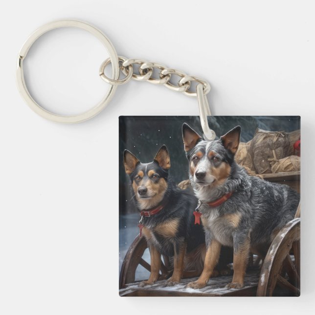 Llavero Bovino Australiano Decoración de Navidades Snowy S (Frente)