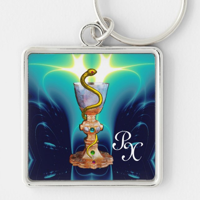 LLAVERO BOWL DE HYGEIA, MEDICINA, FARMACIA MONOGRAMA (Frente)