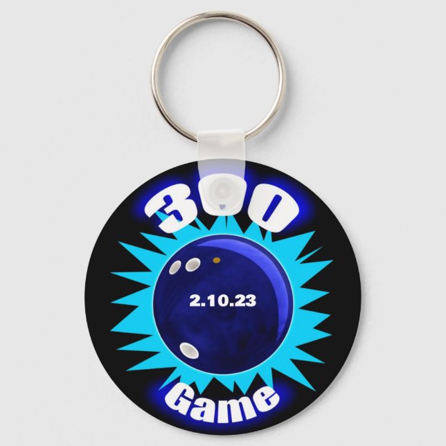 Llavero Bowling 300 Game Blues Aluminium Keychain (Anverso)