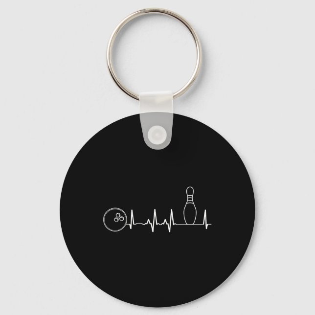 Llavero Bowling Heartbeat Gráfica Funny Bowling Team Entre (Anverso)