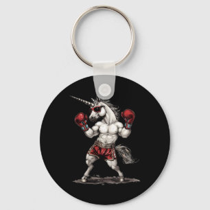 Llavero Boxeador Unicornio Con Guantes De Boxeo Gracioso