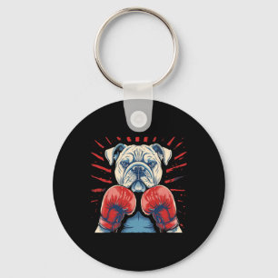 Llavero Boxer Bulldog con guantes de boxeo kickboxing dive
