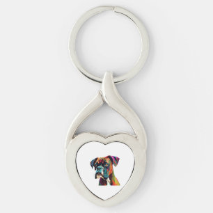 Llavero Boxer Dog Colorful