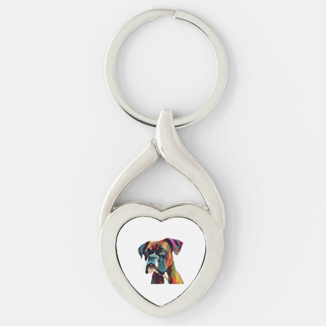 Llavero Boxer Dog Colorful (Anverso)