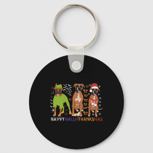 Llavero Boxer Dog Happy Hallothanksmas Xmas Perro Lover