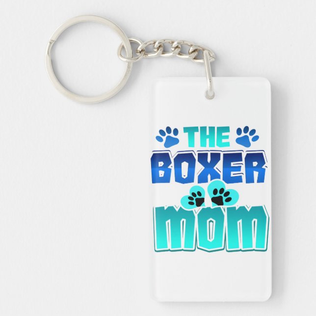 Llavero Boxer Mom Funny Perg Lover Paw Imprime Boxer Mom (Frente)