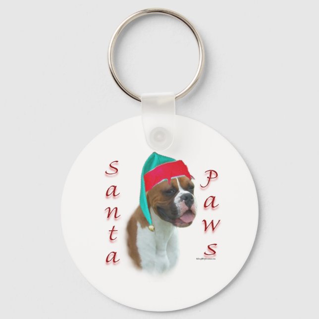 Llavero Boxer Santa Paws (Anverso)