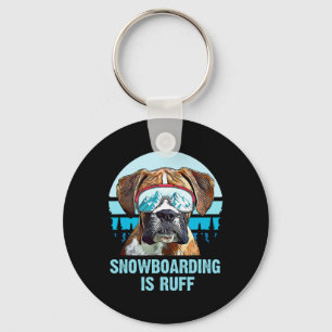 Llavero Boxer Winter Snowboarding Es Un Hombres Perro Ruff