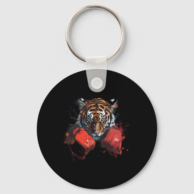 Llavero Boxing Tiger Lover Boxing Gloves Kickboxing Funny  (Anverso)