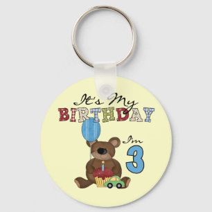 Llavero Boy Bear camisetas y regalos de tercer cumpleaños