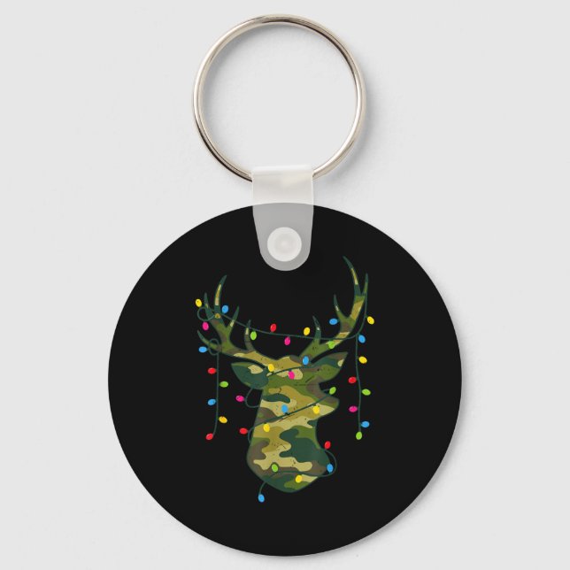 Llavero Boy Men Camo Deer Hunting Christmas Light Pajama P (Anverso)