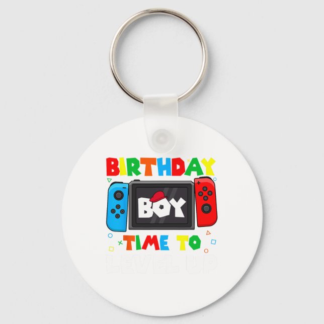 Llavero Boy Time To Level Up Video Juego Cumpleaños 4 (Anverso)