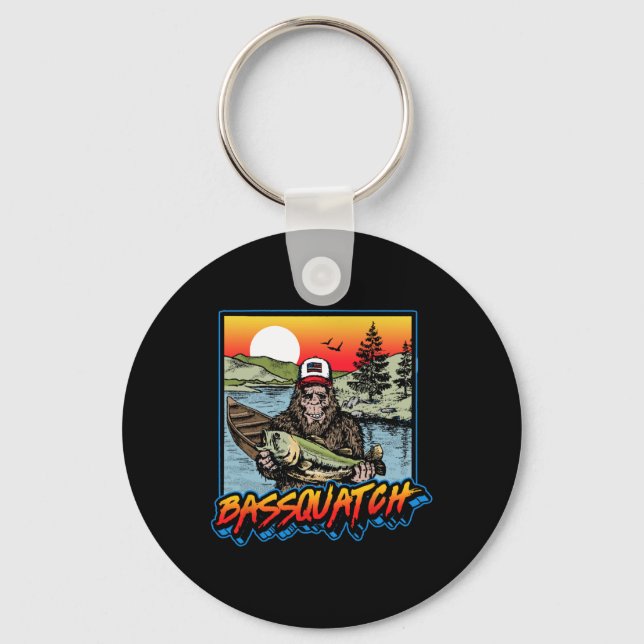 Llavero ¡Bquatch! Funny B Pesca Sasquatch Retro 80 (Anverso)