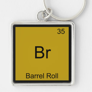Llavero Br - Barril Rueda Elemento Divertido Meme Química 