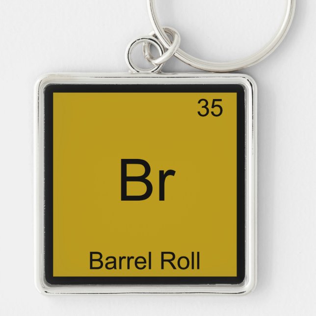 Llavero Br - Barril Rueda Elemento Divertido Meme Química  (Frente)