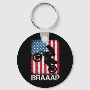 Llavero Braaap Vintage Usa Camiseta Bandera Americana Moto