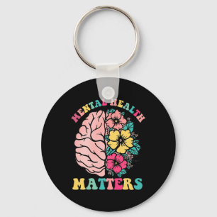 Llavero Brain Mental Health Problement Therapist Wildflowe