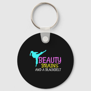Llavero Brains de belleza Black Belt Karate Regalo de arte