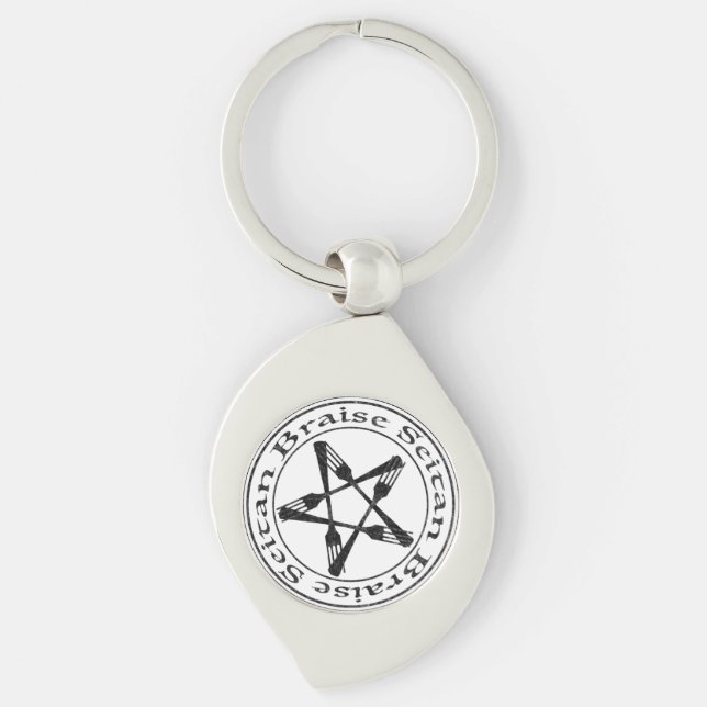 Llavero Braise Seitan Vegan Pentagram (versión oscura) (Anverso)