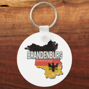 Llavero Brandenburg Alemania Retro State Map Vintage