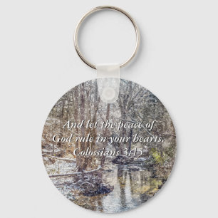 Llavero Branson Fall Creek Winter Snow Painterly Key Chain