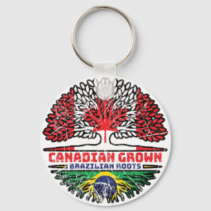 Llavero Brasil: Bandera de raíces de árbol canadiense cana