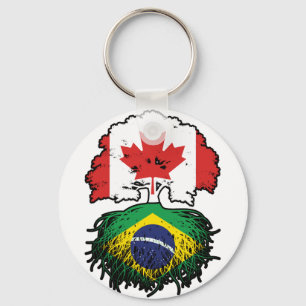 Llavero Brasil: Bandera de raíces de árboles canadienses b