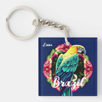 Llavero Brasil con la colorida camiseta del loro